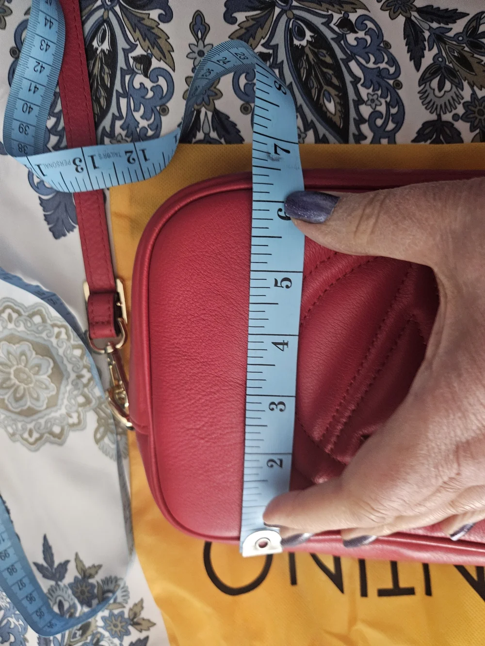 Mario Valentino Mia Camera Bag Crossbody with Tassel Red